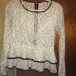 Long sleeve lace peplum